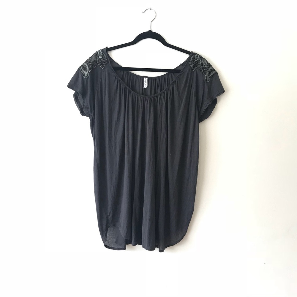 Free people modal tunic with beaded shoulders